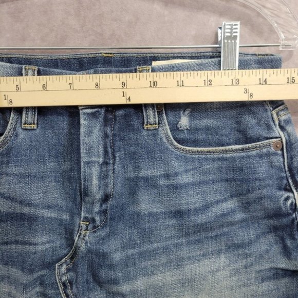 Blank NYC Light Distressed Raw Hem Denim Mini Skirt size 26 - Picture 11 of 11